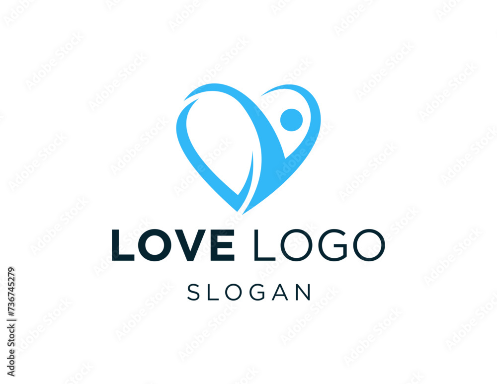 Poster the logo design is about love and was created using the corel draw 2018 application with a white bac