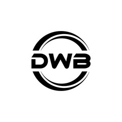 DWB letter logo design with white background in illustrator, vector logo modern alphabet font overlap style. calligraphy designs for logo, Poster, Invitation, etc.
