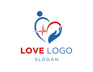 The logo design is about Love and was created using the Corel Draw 2018 application with a white background.
