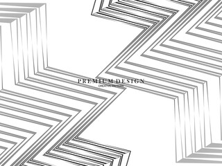 Premium abstract white background with layers of black and gray gradient stripe pattern. Modern vector background.