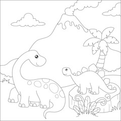 coloring dino in forest