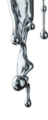 Silver color Drip, PNG image - obrazy, fototapety, plakaty