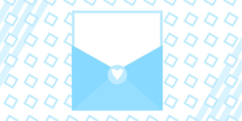 Vector Abstract Background with Blue Love Envelope Card