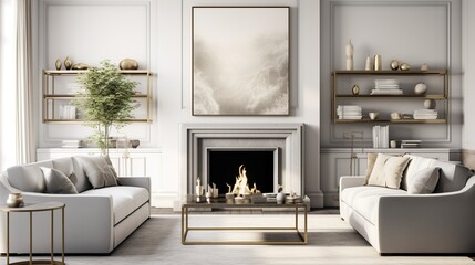 Interior of modern luxurious living room 