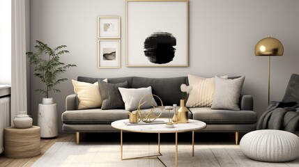 Interior of modern luxurious living room 