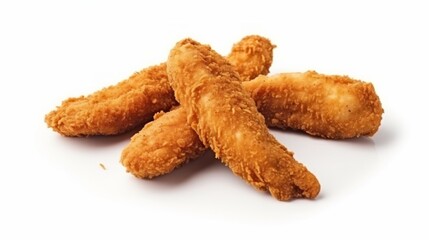 Chicken nuggets isolated on white background. Neural network AI generated art
