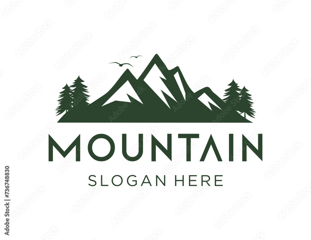 Poster the logo design is about mountain and was created using the corel draw 2018 application with a white
