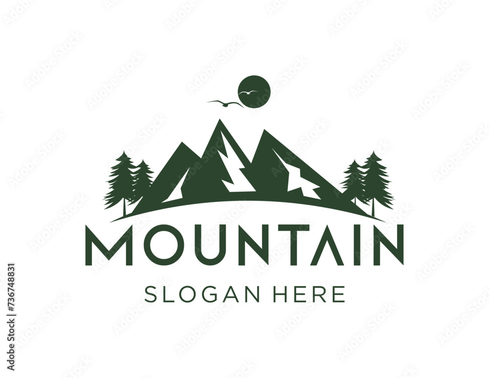 Poster the logo design is about mountain and was created using the corel draw 2018 application with a white
