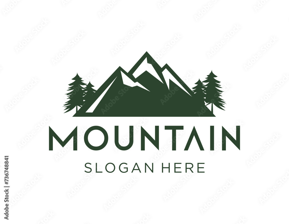 Poster the logo design is about mountain and was created using the corel draw 2018 application with a white