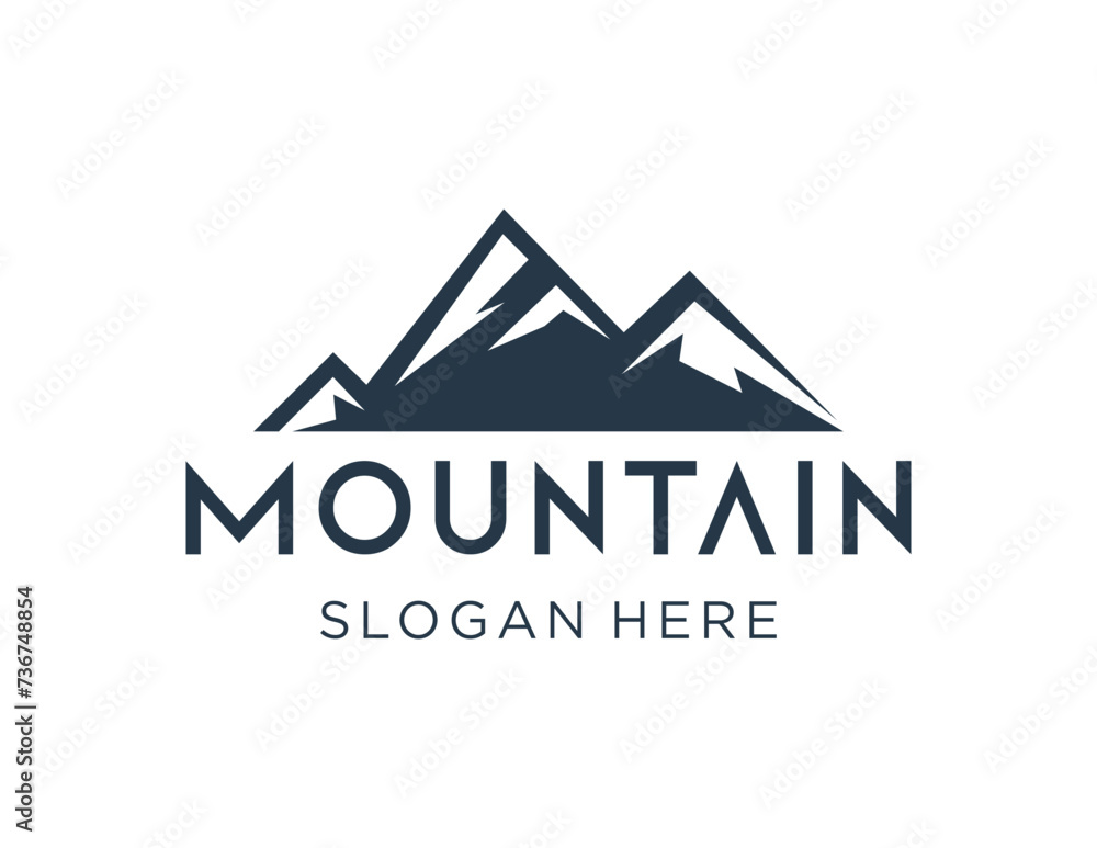 Poster the logo design is about mountain and was created using the corel draw 2018 application with a white