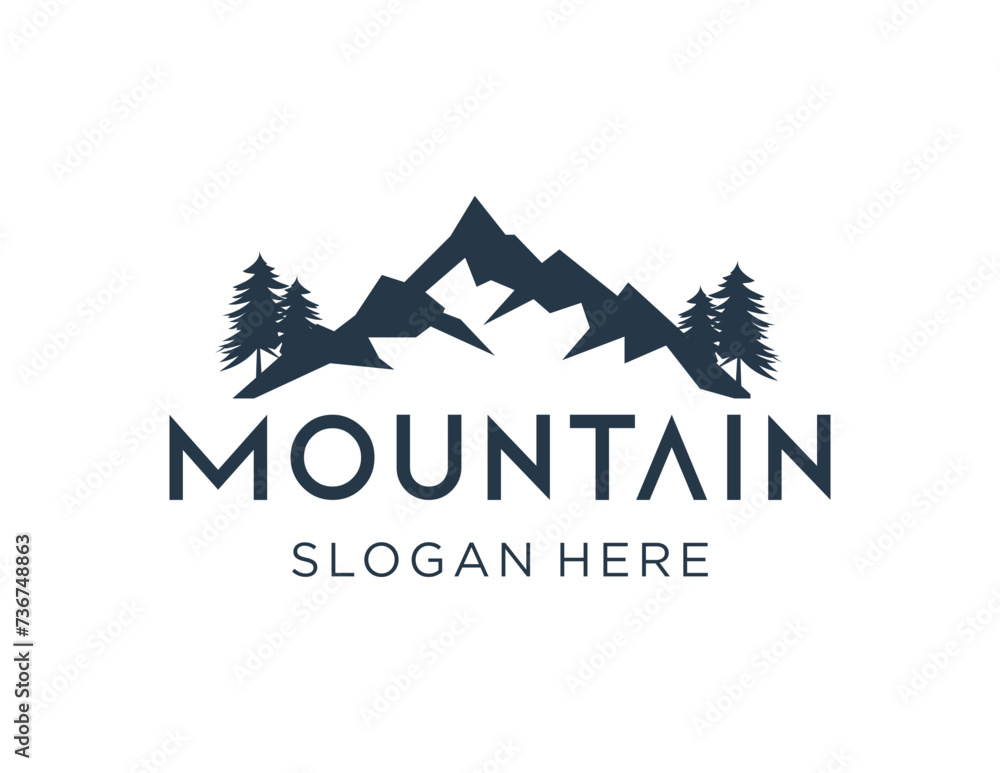 Poster the logo design is about mountain and was created using the corel draw 2018 application with a white