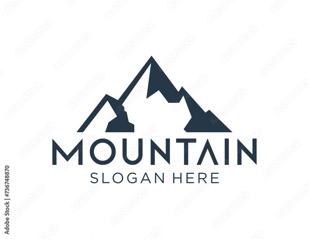 Poster the logo design is about mountain and was created using the corel draw 2018 application with a white