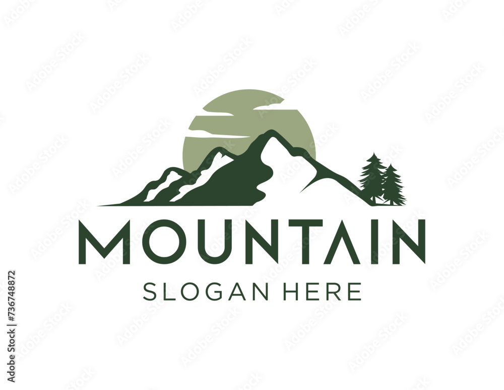 Poster the logo design is about mountain and was created using the corel draw 2018 application with a white
