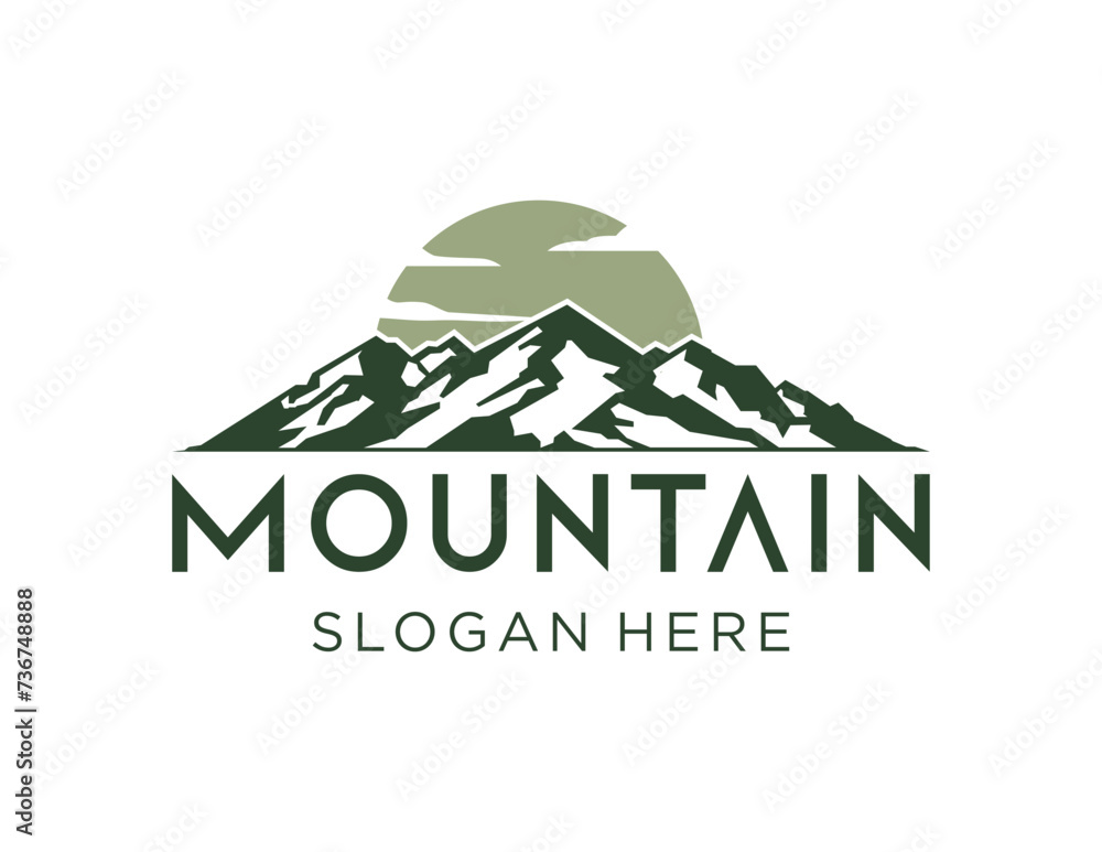Poster the logo design is about mountain and was created using the corel draw 2018 application with a white
