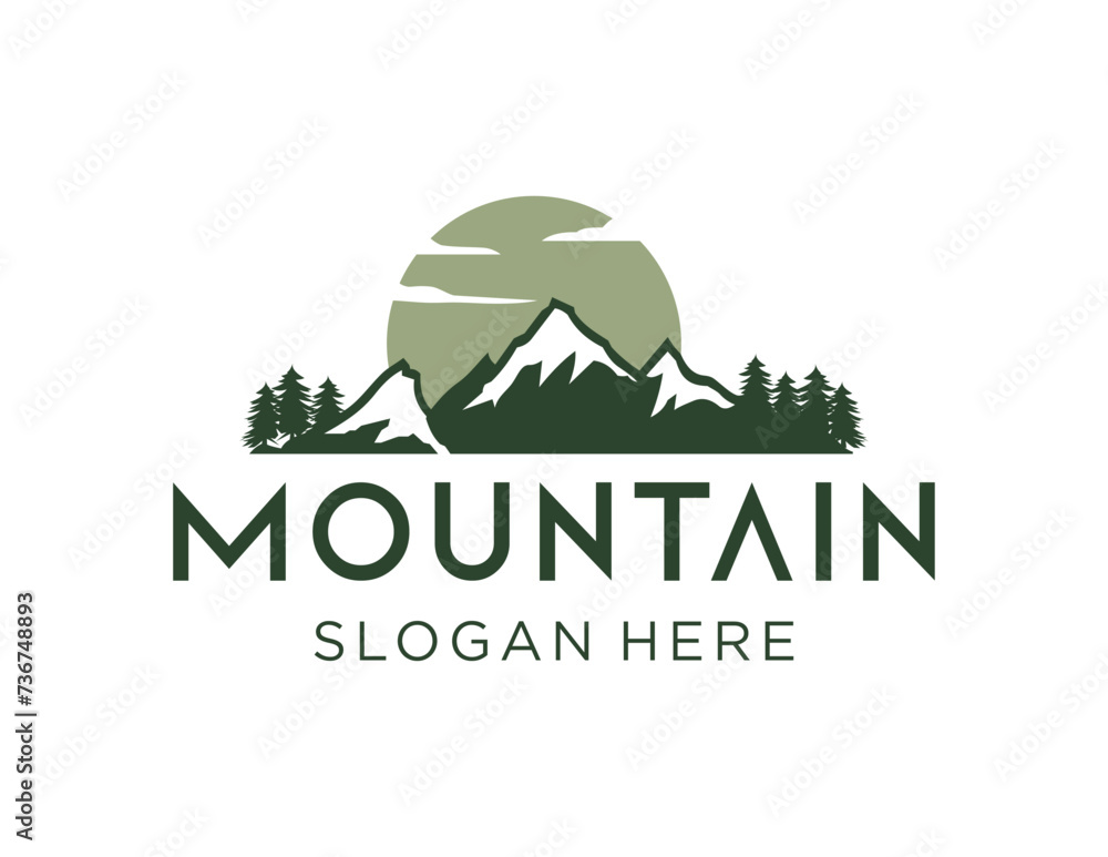Poster the logo design is about mountain and was created using the corel draw 2018 application with a white