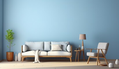 ideas for arranging a family or guest room with sofas, lamps, potted ornamental plants, tables that are simple and minimalist but still give the impression of being clean and elegant.