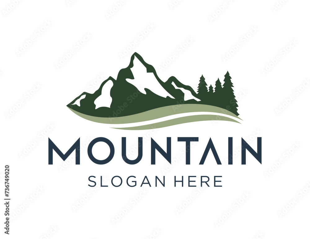 Poster the logo design is about mountain and was created using the corel draw 2018 application with a white