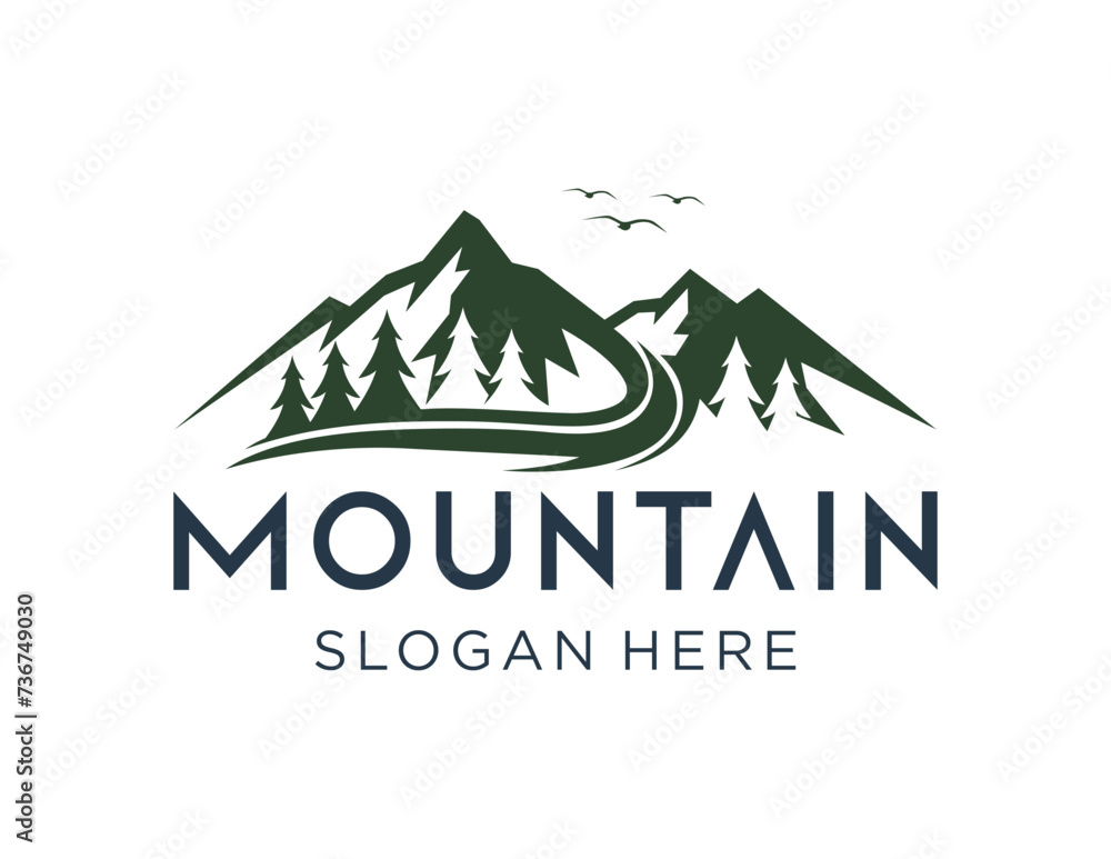 Poster the logo design is about mountain and was created using the corel draw 2018 application with a white