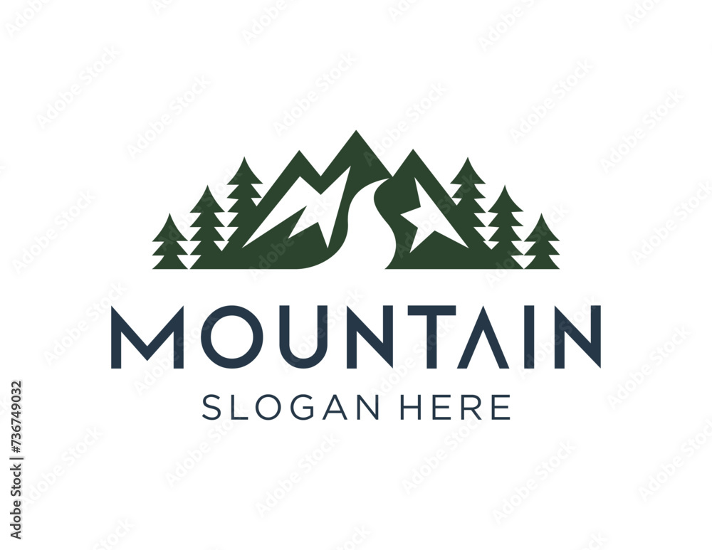 Poster the logo design is about mountain and was created using the corel draw 2018 application with a white