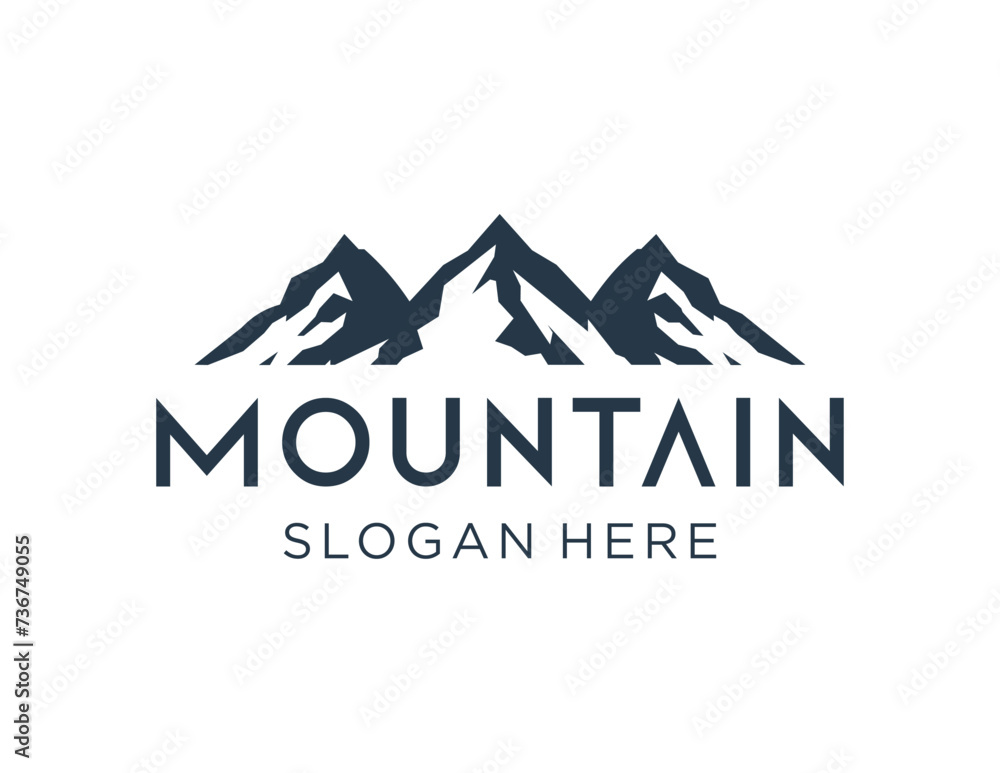 Poster the logo design is about mountain and was created using the corel draw 2018 application with a white