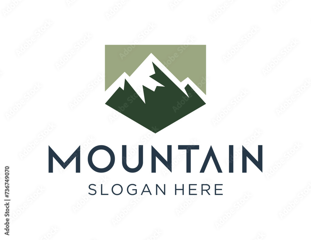 Poster the logo design is about mountain and was created using the corel draw 2018 application with a white