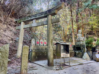 Fototapeta na wymiar Torii gate at Taisanji Temple in Matsuyama, Ehime Prefecture, Japan