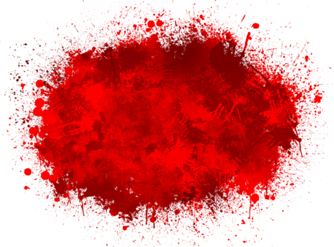 transparent fresh red blood splash effect