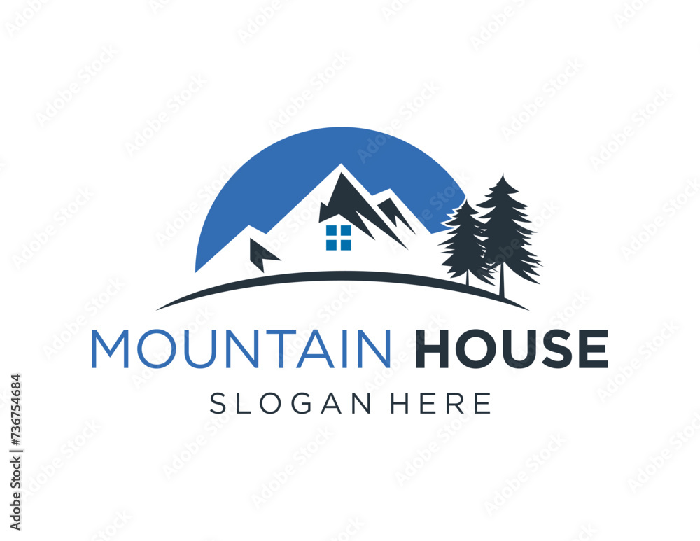 Poster the logo design is about mountain house and was created using the corel draw 2018 application with a