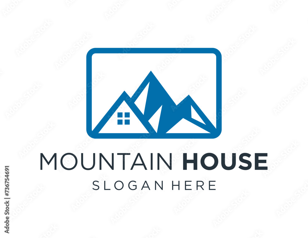 Poster the logo design is about mountain house and was created using the corel draw 2018 application with a
