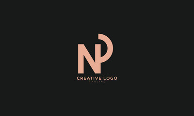 NP Abstract initial monogram letter alphabet logo design