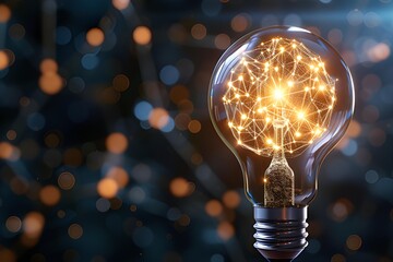 Light Bulb With Brain Inside, Innovative Technology Combining Intelligence and Illumination