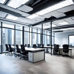 modern office interior with chairs