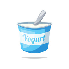 Yogurt vector isolated on white background.