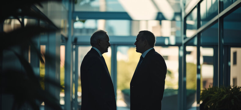 Small Business Owner Talking To A Loan Officer, Masking His Nervousness About Getting A Loan