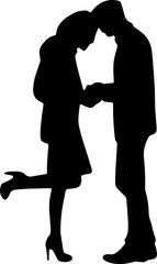 Love Silhouette Vectors for Valentine  design set