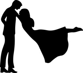 Love Silhouette Vectors for Valentine  design set