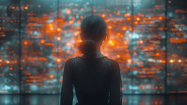 Woman in business essential for the virtual screen