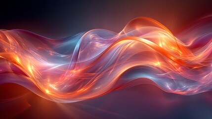 An abstract image depicting a mesmerizing wave blending vibrant shades of orange and blue in perfect symmetry. - obrazy, fototapety, plakaty