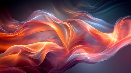 A captivating painting showcasing a vivid wave, ablaze with shades of red and orange, fiercely crashing against a deep black background.