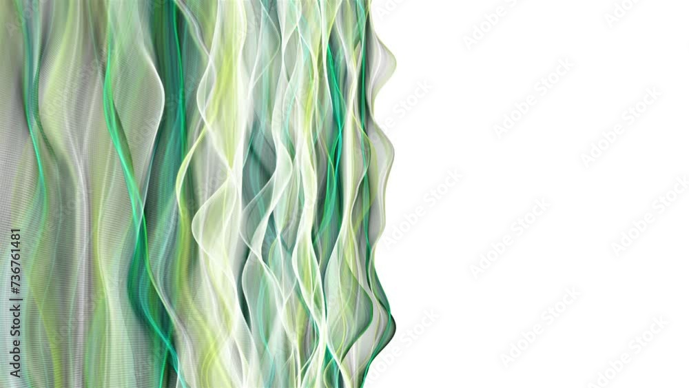 Aufkleber fantastic eco video animation with particle wave object in slow motion and space for text, 4096x2304