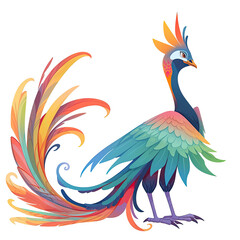 Obraz premium An illustration of a colorful Alicanto bird, mythic creature