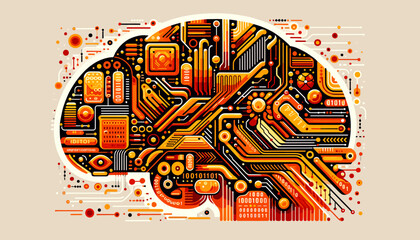 Large-scale language model AI concept vector illustration.