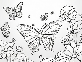 butterflies and flowers