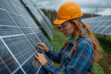 Eco-Friendly Engineering: Engineers on Site Showcasing Innovation in Wind and Solar Power