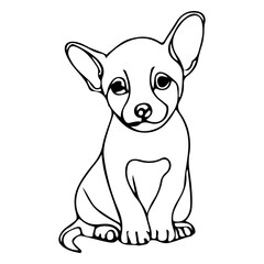 sketch line art animal dogs puppy characters hand drawn isolated set. Vector graphic design element illustration