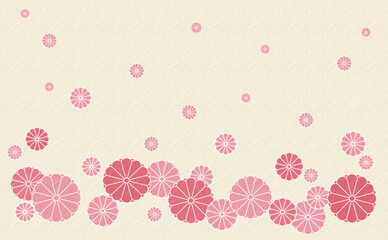 和柄　菊文様のパターンイラスト