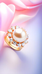 Pearl Jewelry, Gemstone, Precious, White, Luxury, Fashion, Accessories, Ring, Glamour, Sparkle, Gem, Elegant, AI Generated