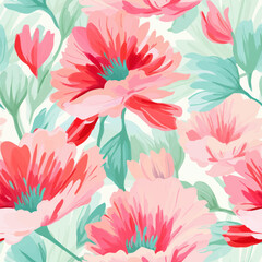 Sweet flower watercolor seamless pattern.soft pastel colors water color seamless pattern for beauty products or other.