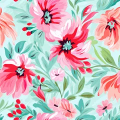 Tuinposter Sweet flower watercolor seamless pattern.soft pastel colors water color seamless pattern for beauty products or other. © Could