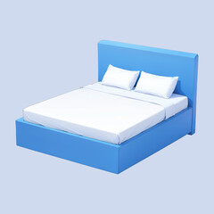 Fototapeta na wymiar Double Bed Cartoon Illustration